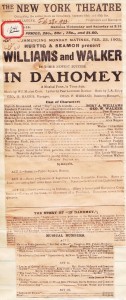 "In Dahomey Original Program" by Unknown - http://jasobrecht.com/wp-content/uploads/2011/08/In-Dahomey-original-1903-program.jpg. Licensed under Public Domain via Wikimedia Commons.