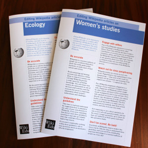 Two new subject-specific brochures, covering ecology and women's studies, are now available from Wiki Ed.