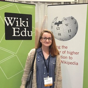 Student editor Lizzy Kenah stopped by the Wiki Ed booth at NWSA 2015.