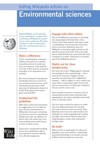 Wiki Ed's new handbook on editing topics in the environmental sciences. 