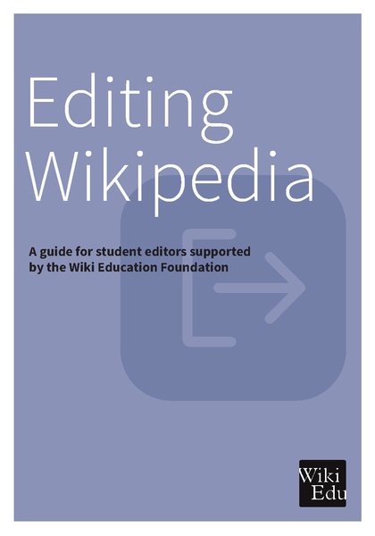 One of the handbooks available free of charge to any student participating in the Wiki Education Foundation's Classroom Program. 