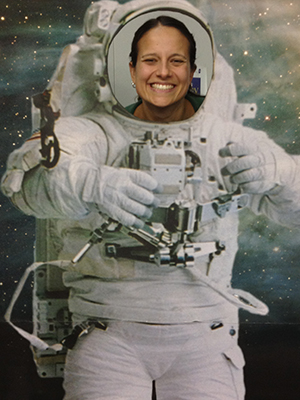 Roxanne Hughes dressed as an astronaut