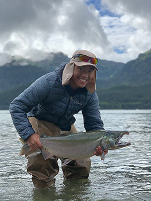 Koneal Laguidao with fish in lake