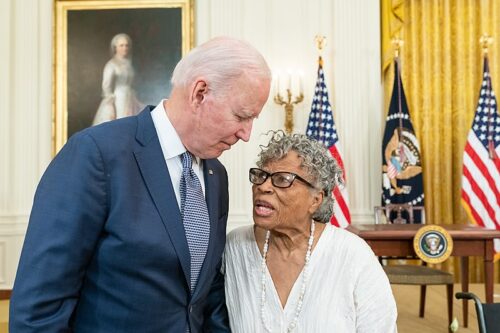 Opal Lee with Joe Biden
